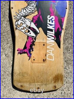 Vintage Tracker Skateboards Dan Wilkes Dinosaur Skateboard Deck 1987