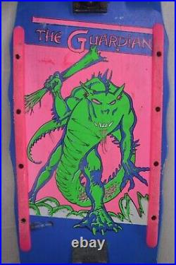 Vintage Valterra Guardian Skateboard 1985 Dragon Green Pink Blue Made USA