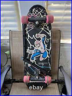 Vintage Variflex Skateboard 1990 Spider-Man Marvel Skate Wooden Board RARE