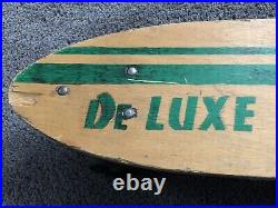 Vintage Wood De-Luxe Roller Derby No. 20 Skateboard Original Wheels Trucks