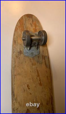 Vintage Wood Wooden Longboard Skateboard Metal Wheels Sidewalk Surfboard 35 Vintage Wood Wooden Longboard Skateboard Metal Wheels Sidewalk Surfboard 35