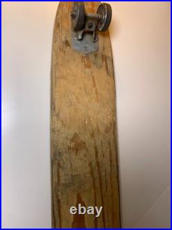 Vintage Wood Wooden Longboard Skateboard Metal Wheels Sidewalk Surfboard 35 Vintage Wood Wooden Longboard Skateboard Metal Wheels Sidewalk Surfboard 35