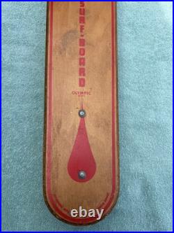 Vintage ZIPEES Wood Sidewalk Surfboard Skateboard Olympic M371 Metal Wheels