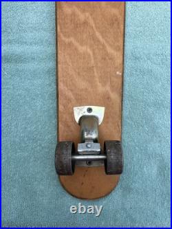 Vintage ZIPEES Wood Sidewalk Surfboard Skateboard Olympic M371 Metal Wheels
