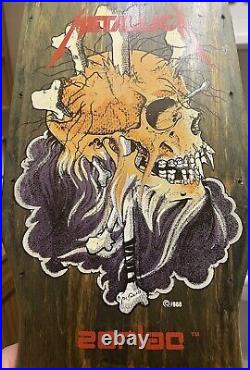 Vintage Zorlac Mini Metallica Skull And Bones Skateboard Deck Pushead Art