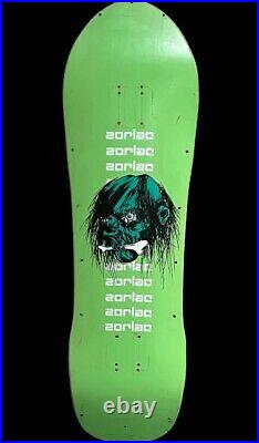 Vintage Zorlac Skateboard Deck Fluorescent Green Pushead Art