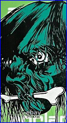 Vintage Zorlac Skateboard Deck Fluorescent Green Pushead Art