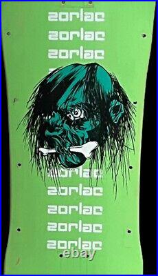 Vintage Zorlac Skateboard Deck Fluorescent Green Pushead Art