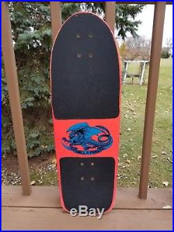 Vintage skateboard deck Powell Peralta Skull and Sword Hot Pink Very Nice OG 80s