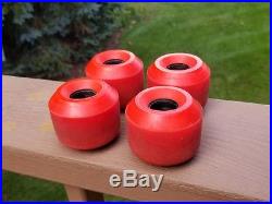 Vintage skateboard wheels Kryptonics 64mm double conical RED old school
