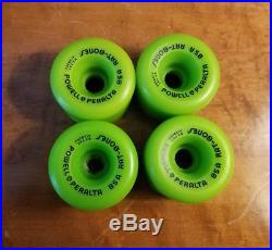 Vintage skateboard wheels NOS Powell Peralta Rat Bones 85A Neon Green OG 80's
