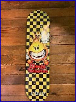 Vintage world industries skateboard deck (flame boy checkers)