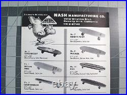 Vtg 1960s skateboard ephemera Nash Manufacturing flyer Tenderfoot 15 Toes