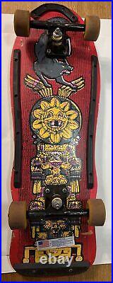 Vtg 1988 Variflex GT Series Skateboard Aztec Totem Complete OG