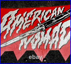Vtg American Nomad Skateboard Stiletto Knife Art Wall Hanger Distress