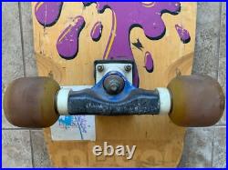 Vtg OG 80's Sims Skateboard Lester Kasai with Tracker Trucks, Powell Bones 3's