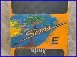 Vtg OG 80's Sims Skateboard Lester Kasai with Tracker Trucks, Powell Bones 3's