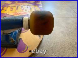 Vtg OG 80's Sims Skateboard Lester Kasai with Tracker Trucks, Powell Bones 3's
