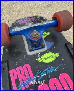 Vtg Original 80s Sims Steve Rocco Pro Skateboard Tracker Trucks Vision Wheels