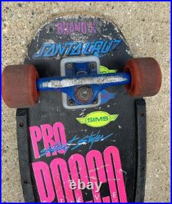 Vtg Original 80s Sims Steve Rocco Pro Skateboard Tracker Trucks Vision Wheels