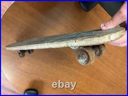 Vtg. Rare Titan Rocket Sidewalk Surfboard Wooden Skateboard Blue Metal Wheels