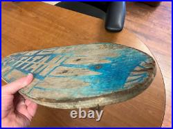 Vtg. Rare Titan Rocket Sidewalk Surfboard Wooden Skateboard Blue Metal Wheels
