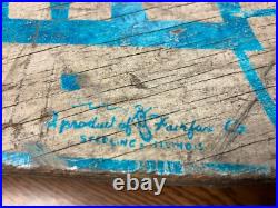 Vtg. Rare Titan Rocket Sidewalk Surfboard Wooden Skateboard Blue Metal Wheels