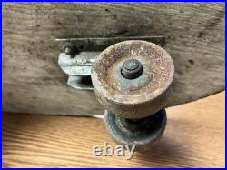 Vtg. Rare Titan Rocket Sidewalk Surfboard Wooden Skateboard Blue Metal Wheels