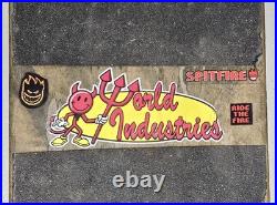 World Industries Vintge Skateboard Bazooka, Silver Wheel Trucks, Spitfire Stckrs