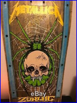 ZORLAC Metallica Pushead Spiderweb Art Skateboard Cruiser Deck 1988 Vintage RARE